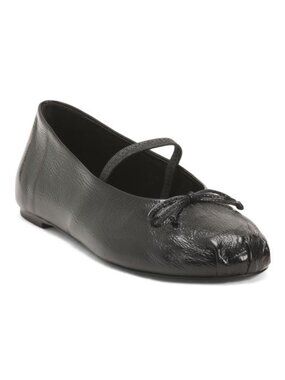 STUART WEITZMAN Made In Spain Patent Leather Prima Bow Ballet Mary Jane Flats
